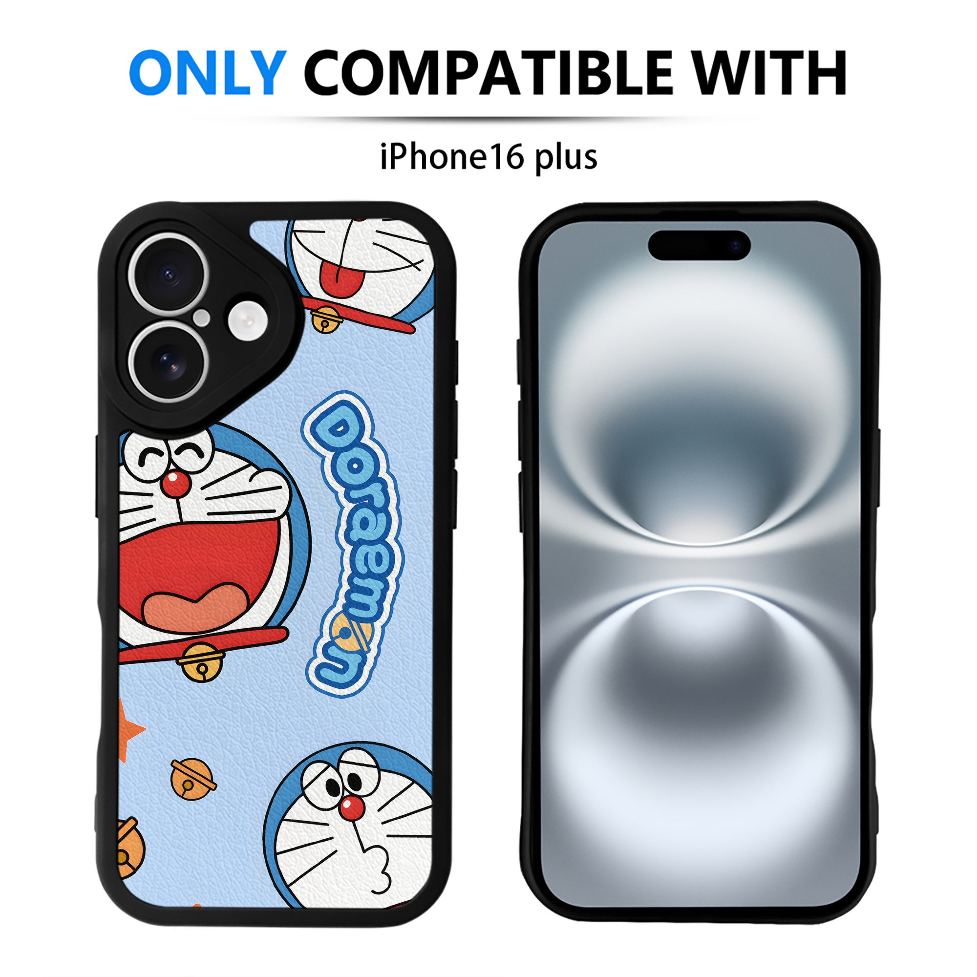 （画像用） ドラえもん Doraemon 【iPhone 16シリーズ対応】シリコンスマホケース（レザー調） 材質：シリコン